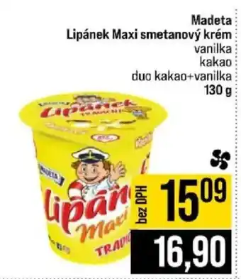 Madeta Lipánek Maxi smetanový krém vanilka kakao duo kakao+vanilka