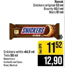 Jip Snickers ice cream nabídka