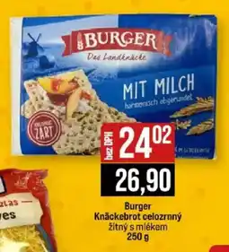 Jip Burger Knäckebröt celozrnný žitný s mlékem nabídka