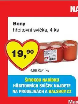 Barvy a laky drogerie Bony hřbitovní svíčka, 4 ks nabídka