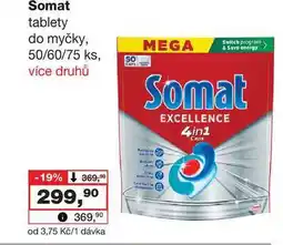 Barvy a laky drogerie Somat tablety do myčky, 50/60/75 ks nabídka