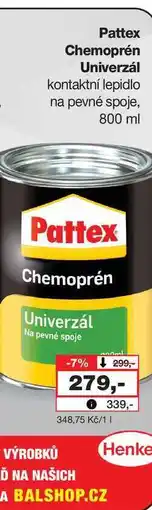 Barvy a laky drogerie Pattex Chemoprén Univerzál kontaktní lepidlo na pevné spoje nabídka