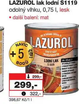Barvy a laky drogerie LAZUROL lak lodní S1119 odolný vlhku nabídka