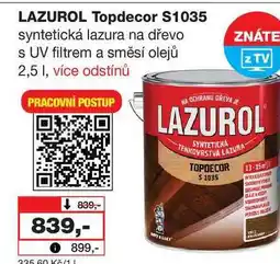 Barvy a laky drogerie LAZUROL Topdecor $1035 syntetická lazura na dřevo s UV filtrem a směsí olejů nabídka