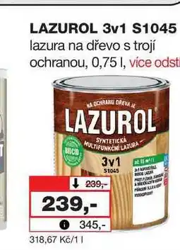 Barvy a laky drogerie LAZUROL 3v1 S1045 lazura na dřevo s trojí ochranou nabídka