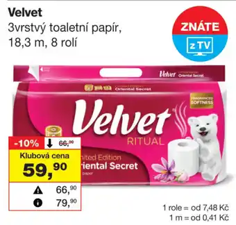 Velvet 3vrstvý toaletní papír