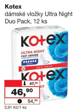 Barvy a laky drogerie Kotex dámské vložky Ultra Night nabídka