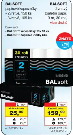 Barvy a laky drogerie Balsoft 2vrstvý toaletní papír nabídka