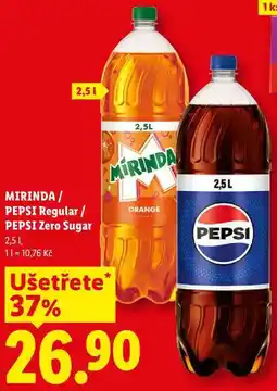 Lidl MIRINDA PEPSI Regular/ PEPSI Zero Sugar, 2,51 nabídka