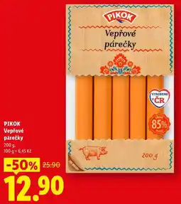 Lidl PIKOK Vepřové párečky nabídka