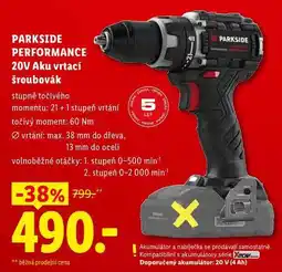 Lidl PARKSIDE PERFORMANCE 20V Aku vrtací šroubovák nabídka