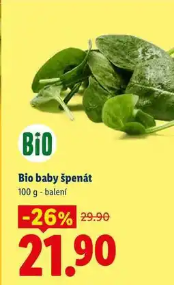 Lidl Bio baby špenát nabídka
