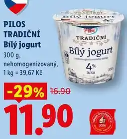 Lidl PILOS TRADIČNÍ Bílý jogurt nabídka