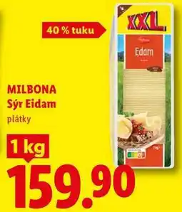 Lidl MILBONA Sýr Eidam nabídka