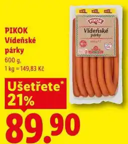 Lidl PIKOK Vídeňské párky nabídka