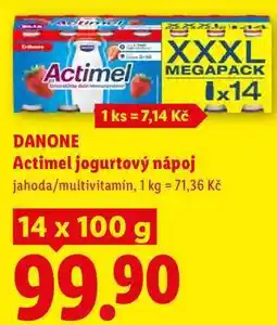 Lidl DANONE Actimel jogurtový nápoj nabídka