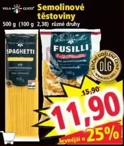 Norma Villa Gusto semolinové těstoviny nabídka