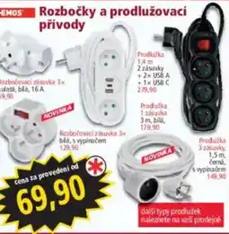Norma Emos rozbočky a prodlužovací přívody nabídka