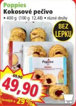 Norma Poppies kokosové pečivo nabídka
