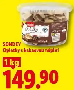 Lidl SONDEY Oplatky s kakaovou náplní nabídka