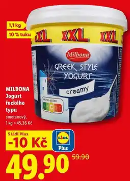 Lidl MILBONA Jogurt řeckého typu, smetanový nabídka