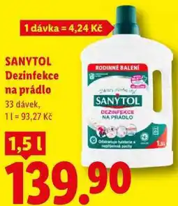 Lidl SANYTOL Dezinfekce na prádlo, 1,5 l/33 dávek nabídka