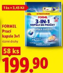 Lidl FORMIL Prací kapsle 3v1, 58 ks nabídka