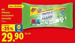 Lidl W5 Vlhčené víceúčelové ubrousky, 100 ks nabídka