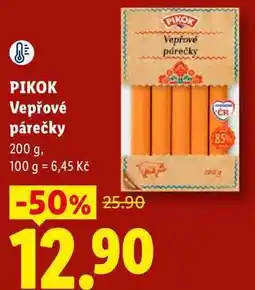 Lidl PIKOK Vepřové párečky nabídka