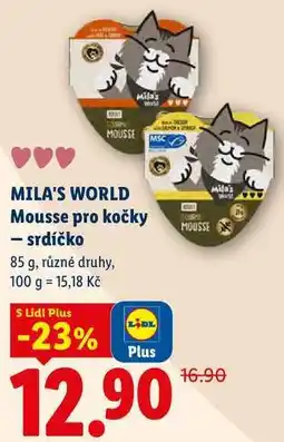 Lidl MILA'S WORLD Mousse pro kočky - srdíčko nabídka