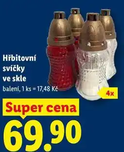 Lidl Hřbitovní svíčky ve skle, 4 ks nabídka