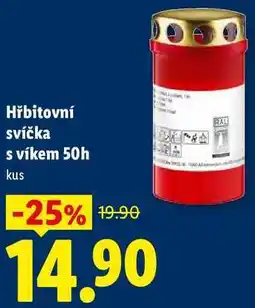 Lidl Hřbitovní svíčka s víkem 50h nabídka