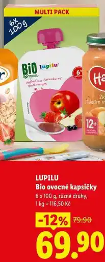 Lidl LUPILU Bio ovocné kapsičky nabídka