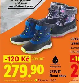 Lidl CRIVIT Zimní obuv nabídka