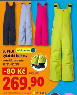 Lidl LUPILU Lyžařské kalhoty nabídka