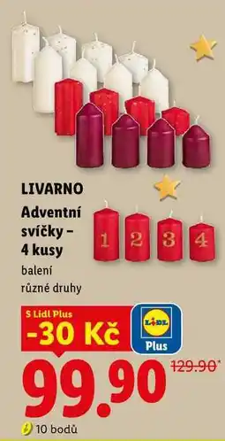 Lidl LIVARNO Adventní svíčky - 4 kusy nabídka