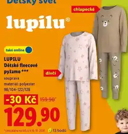 Lidl LUPILU Dětské fleecové pyžamo nabídka