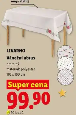 Lidl LIVARNO Vánoční ubrus nabídka