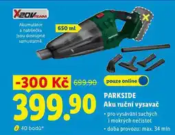 Lidl PARKSIDE Aku ruční vysavač nabídka