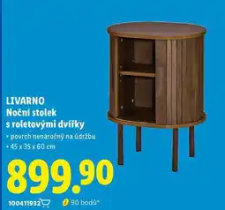 Lidl LIVARNO Noční stolek s roletovými dvířky nabídka