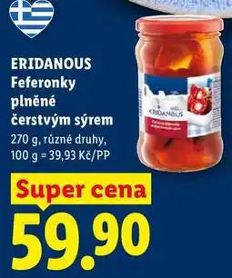 Lidl ERIDANOUS Feferonky plněné čerstvým sýrem nabídka