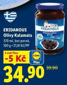 Lidl ERIDANOUS Olivy Kalamata, 370 ml, bez pecek nabídka