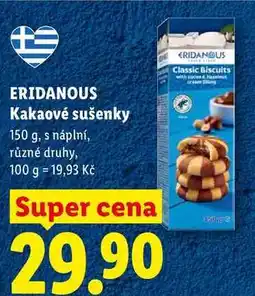 Lidl ERIDANOUS Kakaové sušenky, 150 g, s náplní, různé druhy nabídka