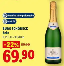 Lidl BURG SCHÖNECK Sekt nabídka