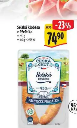 Albert Selská klobása z Přeštíka nabídka