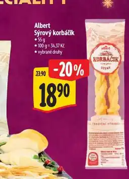 Albert Albert Sýrový korbáčik nabídka