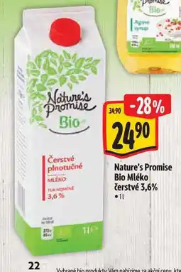 Albert Nature's Promise Bio Mléko čerstvé 3,6% nabídka