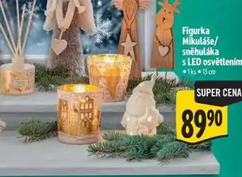 Figurka Mikuláše/ sněhuláka s LED osvětlením 1ks 13 cm SUPER CENA 89 90