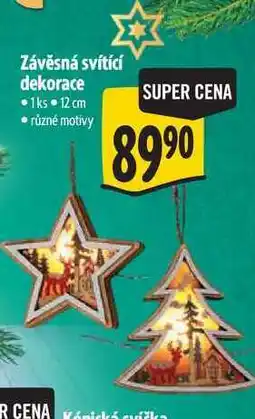 Albert Závěsná svítící dekorace 1ks 12 cm nabídka