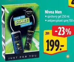 Albert Nivea Men sprchový gel 250 ml + antiperspirant sprej 150 ml nabídka